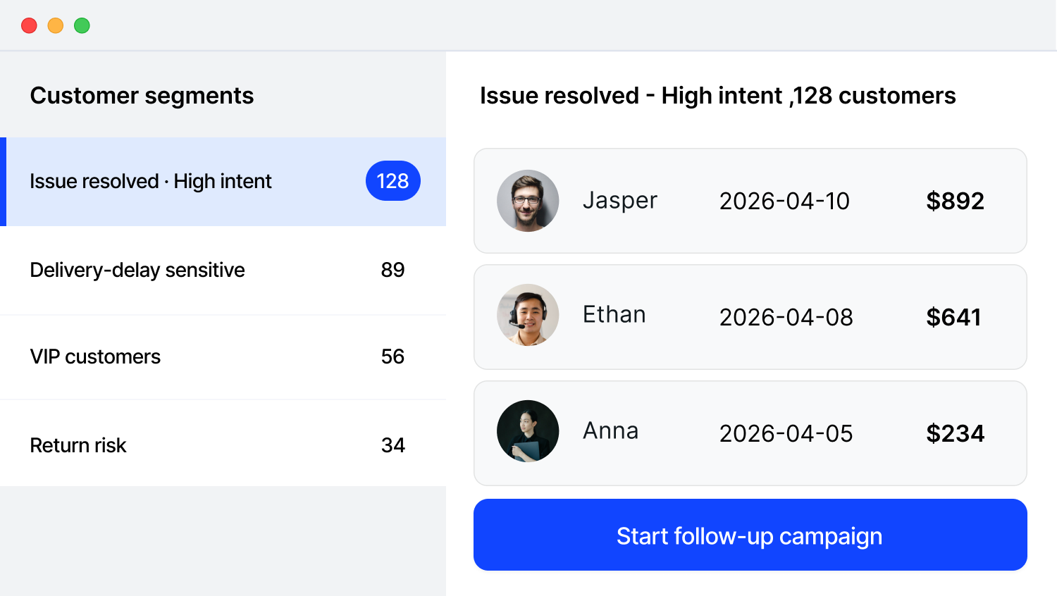 Customer segmentation preview